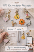 NFC Embroidered Magnets – Smart + Cute Accessories