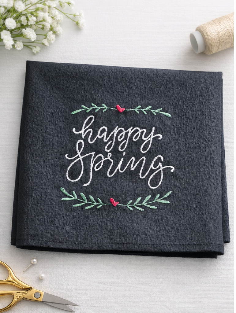Maison GK Embroidered Bandana – Happy Spring
