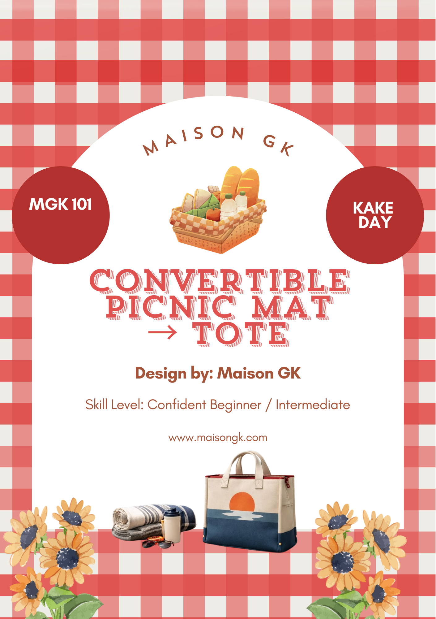 Lake Day Picnic Mat Pattern – Foldable Mat to Tote