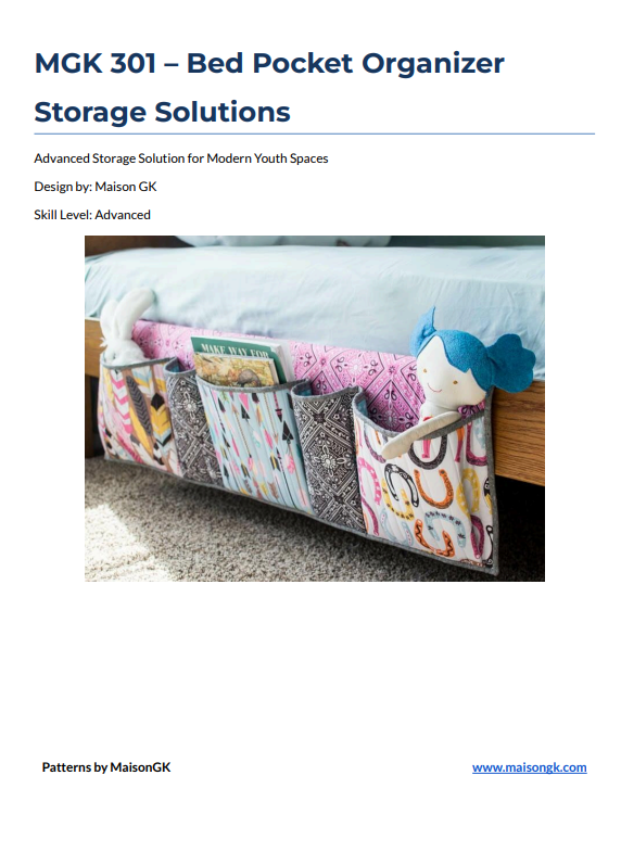 Bedside Pocket Organizer Sewing Pattern - Advanced Storage Solution for Modern Youth Spaces