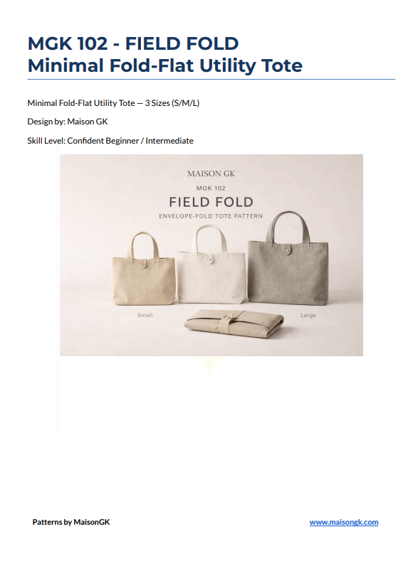 Field Fold Tote Pattern – Compact Foldable Tote